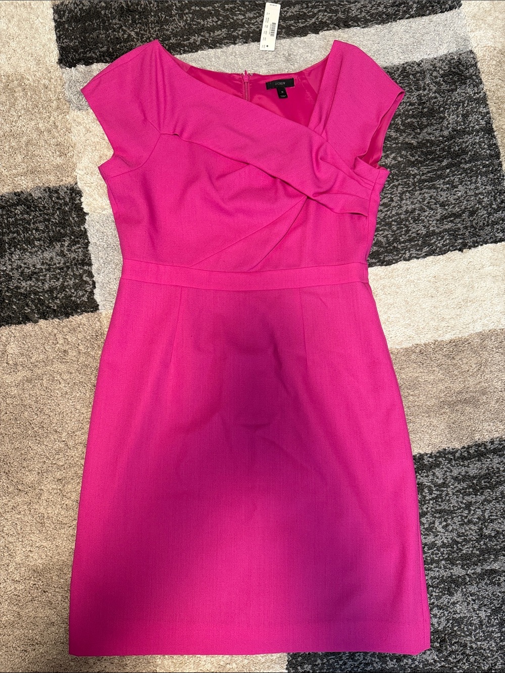 J. Crew Origami wool sheath dress, pink, size 10 NWT! (with defect)
